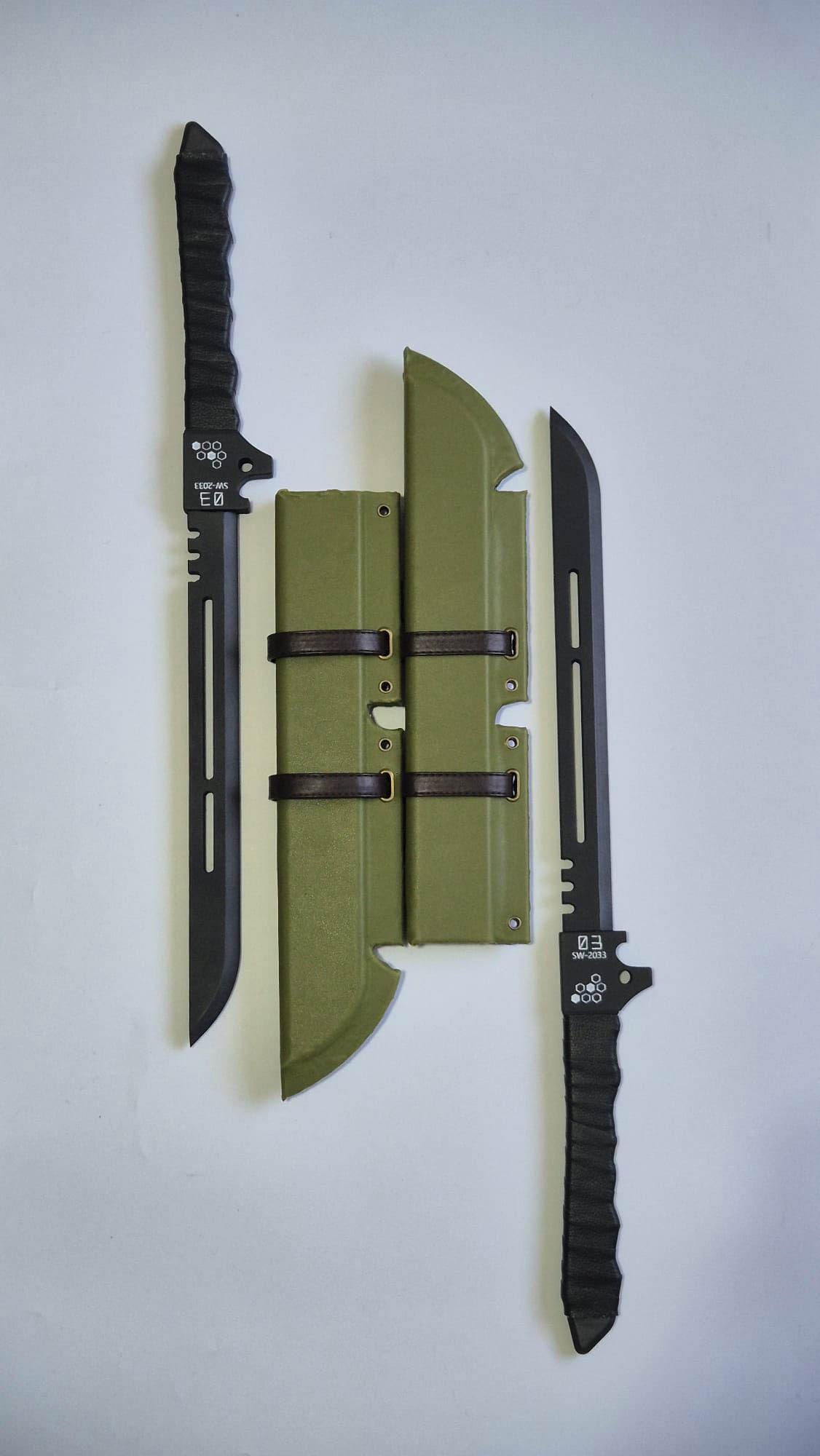 Kaiju No.8 - Soshiro dual blades with leather sheaths