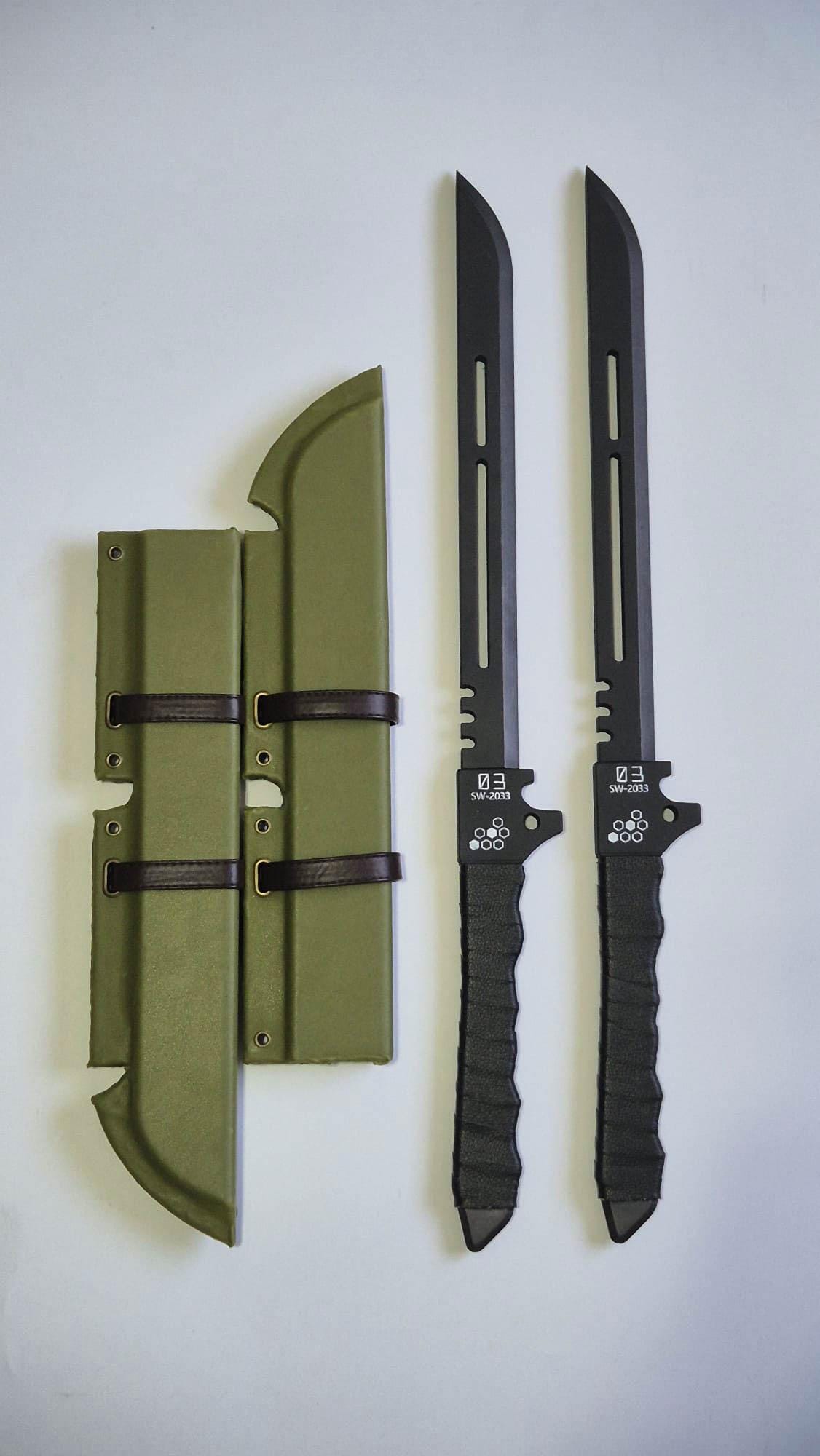 Kaiju No.8 - Soshiro dual blades with leather sheaths