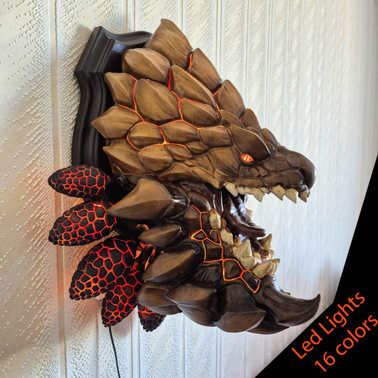 Large Bazelgeuse Head Wall Mount fully illuminated