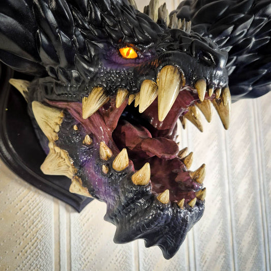 Large Nergigante Head Wall Mount with Illuminated Eyes