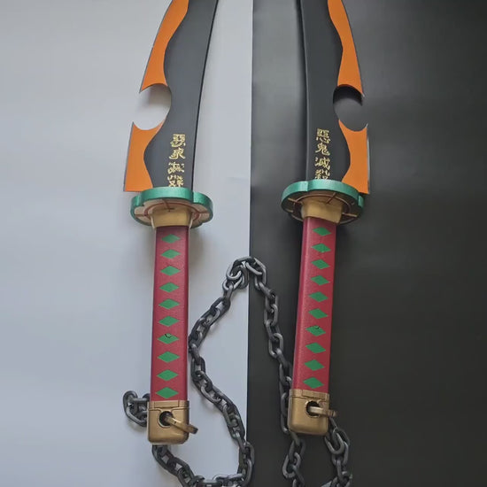 Tengen swords Demon Slayer - Set of 2 + Chains cosplay prop